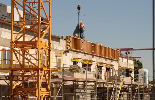 A passive house under construction