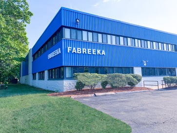 Fabreeka's iconic blue headquarters in Stoughton, MA