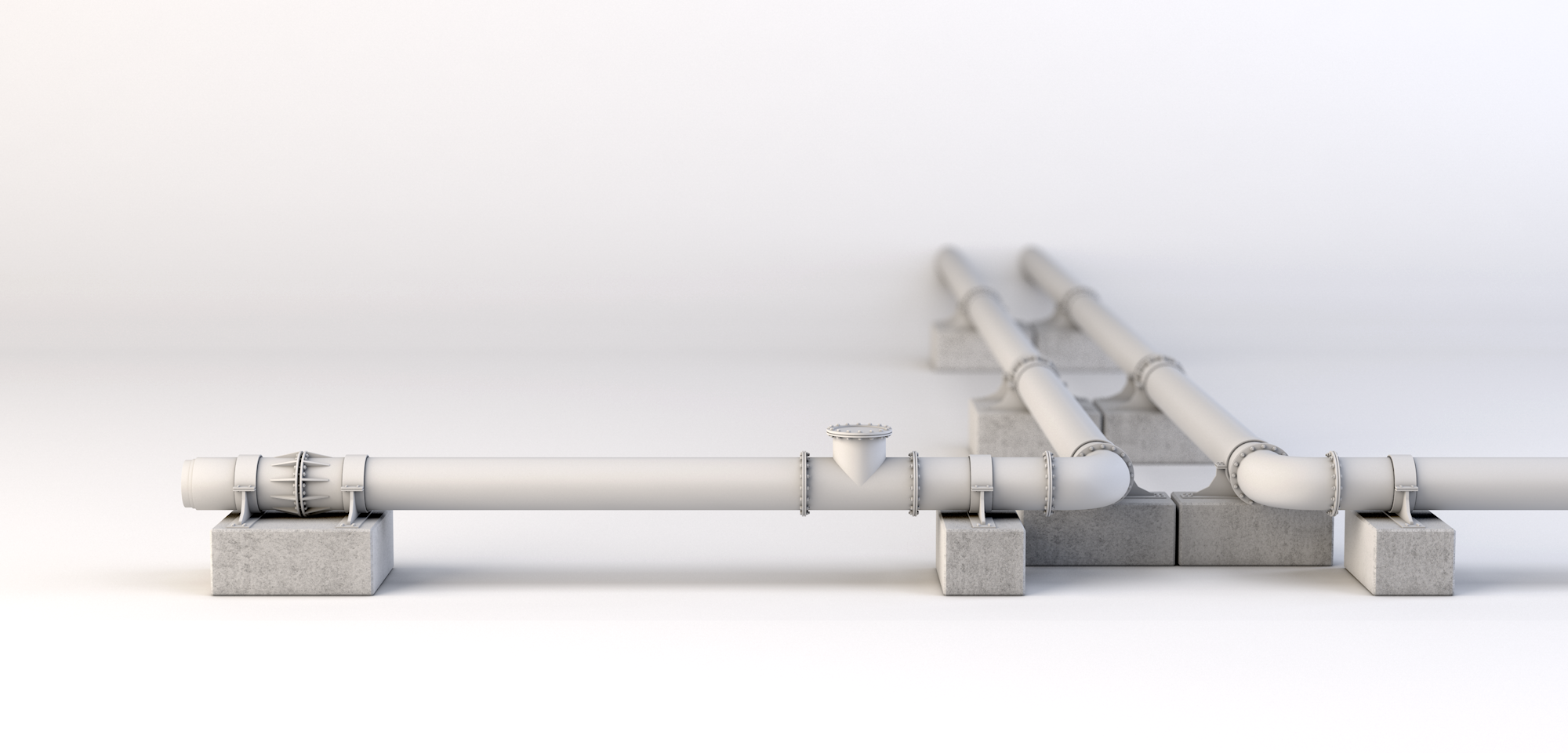 Oil pipeline rendering fitted with Fabreeka expansion bearings